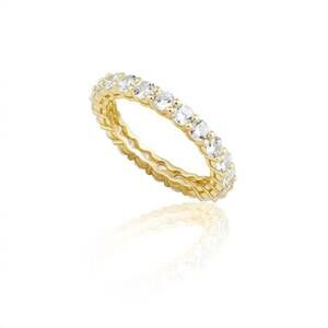 NEW SAHIRA women's round cut band ring in gold